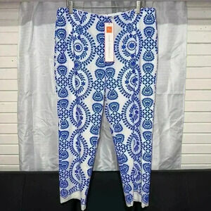 NWT! Jude Connally Pants L Blue White for Women/MSRP:$248/ Hole in back